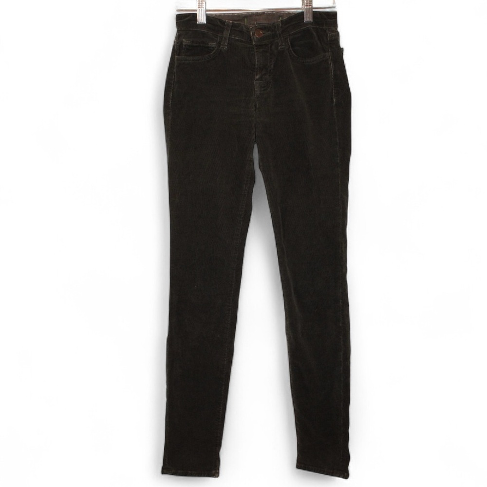 J Brand Maria High Rise Skinny Corduroy Jeans Size 25 Conifer Dark Brown